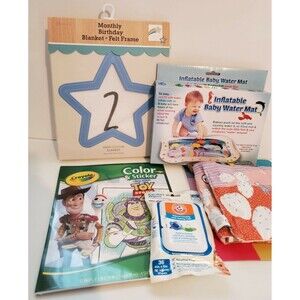 Inflatable Water Mat, Monthly Birthday Felt, Baby Wipes - Baby Bundle NEW